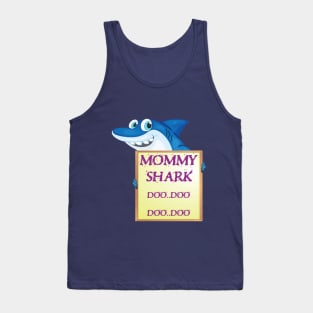 Mommy birthday shark doo doo doo Mother's day family gift Tank Top